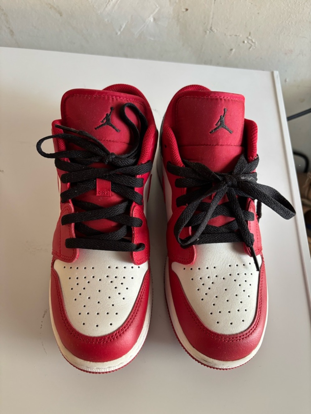 Nike Air Jordan Red and White Low Top Sneakers